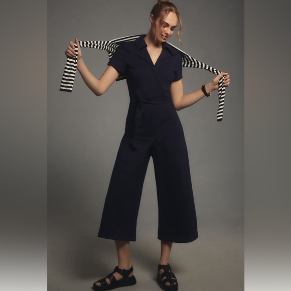 NWT The Colette Jumpsuit by Maeve in Navy - Picture 1 of 5